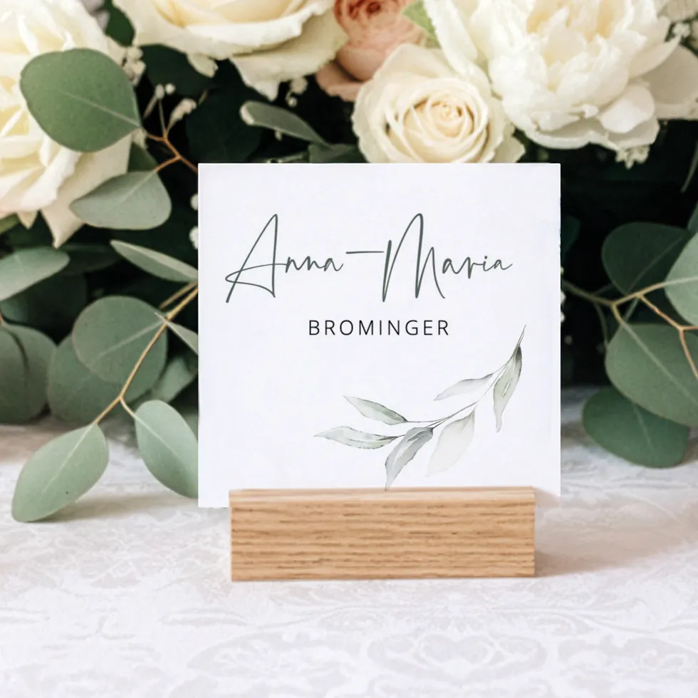 Platzkarte Eukalyptus Hochzeit gestalten