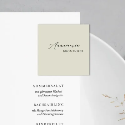 Platzkarten Kalligraphie Beige