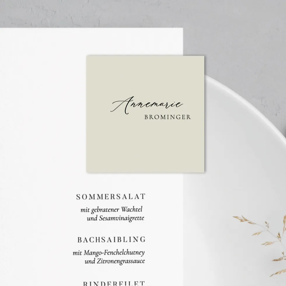Platzkarten Kalligraphie Beige