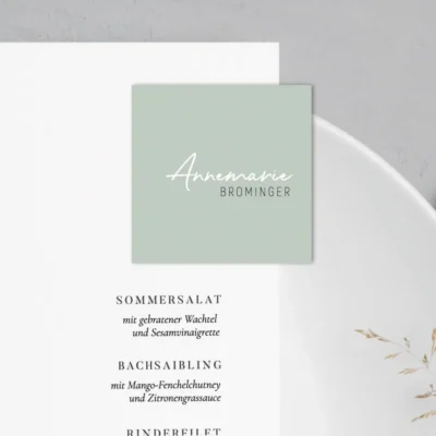 Platzkarte Salbei Handschrift Aufleger