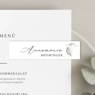 Platzkarte Name Eukalyptus