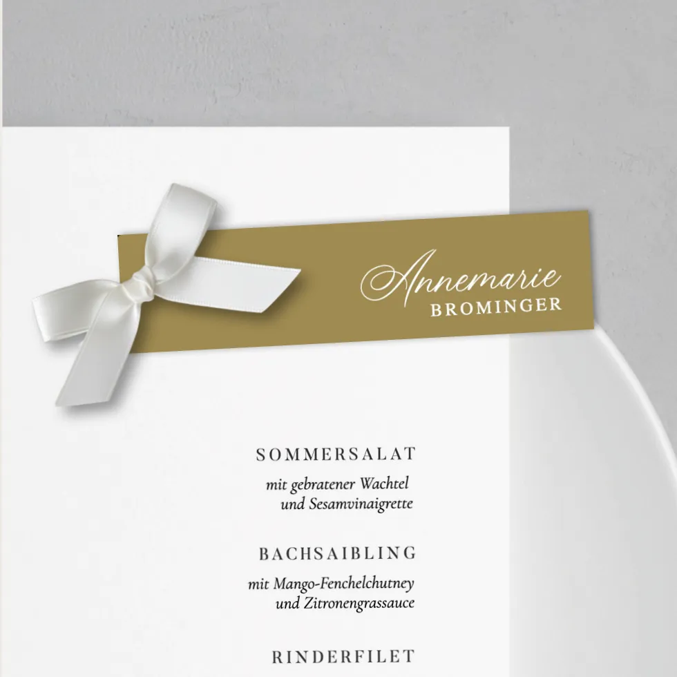 Namenskarte Gold individuell Hochzeit