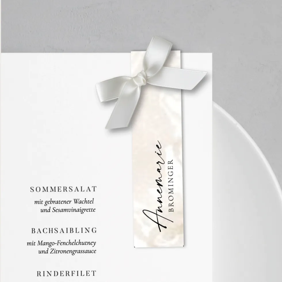 Namenskarten Streifen Marmor