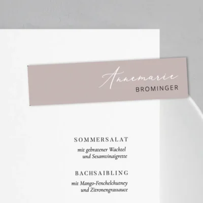 Namenschild Mauve Hochzeit
