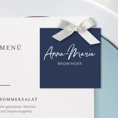 Platzkarten Navy Blue quadratisch