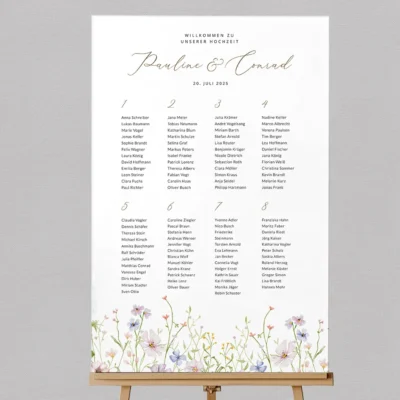 Sitzplan Wiesenblumen individuell gestalten