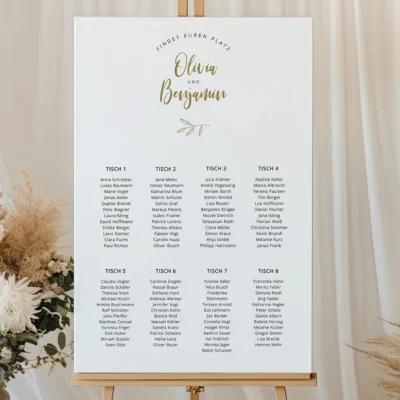 Sitzplan Brush Schrift individuell gestalten