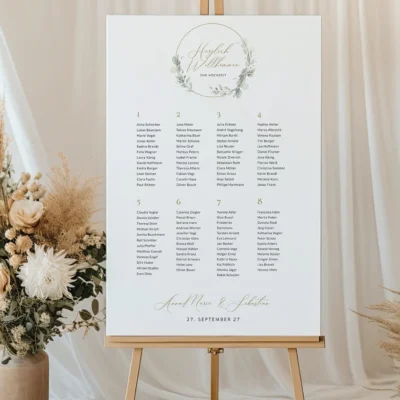 Sitzplan Eukalyptus Kranz individuell gestalten