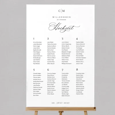 Sitzplan Hochzeitslogo Initialen individuell gestalten