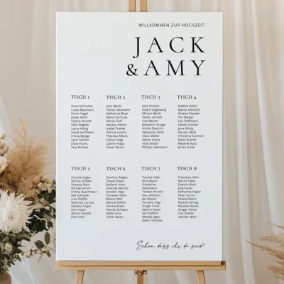 Sitzplan Namen individuell gestalten