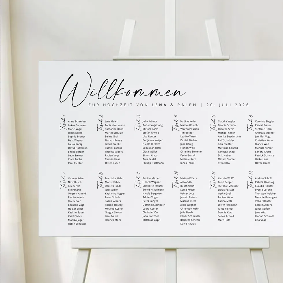 Sitzplan übersichtlich individuell gestalten