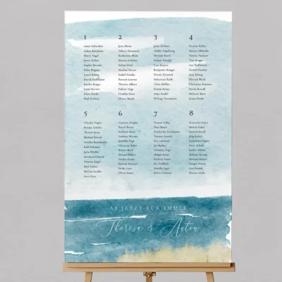 Sitzplan Strandhochzeit individuell gestalten
