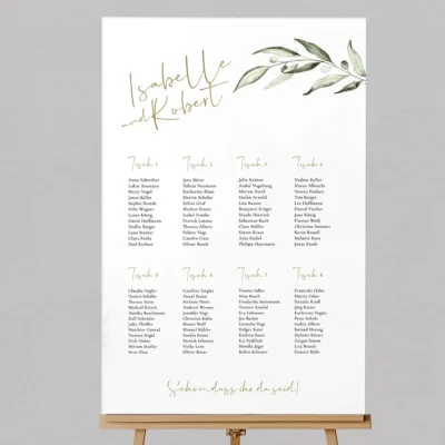 Sitzplan Olivenzweig Toskana individuell gestalten