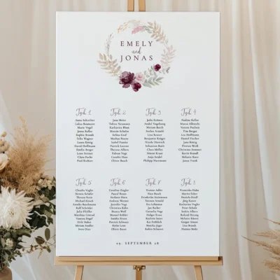 Sitzplan Trockenblumen individuell gestalten