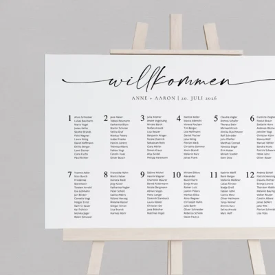 Sitzplan elegant puristisch individuell gestalten