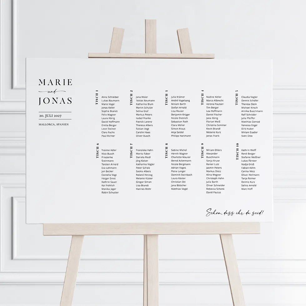 Sitzplan modern individuell gestalten