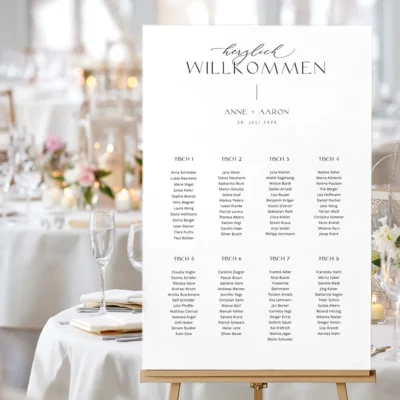 Sitzplan Kalligraphie modern individuell gestalten