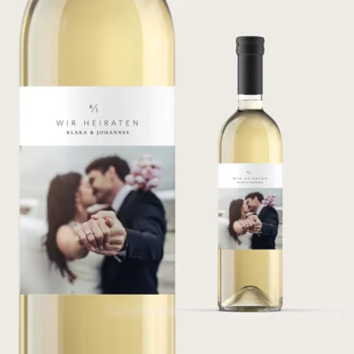 Flaschenetikett Foto Hochzeit gestalten