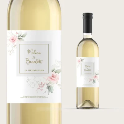Weinetikett Hochzeit romantisch