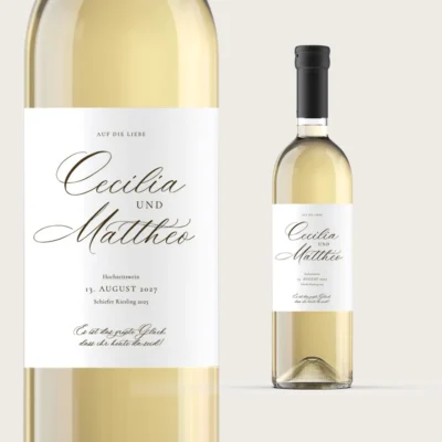Weinetikett Kalligraphie