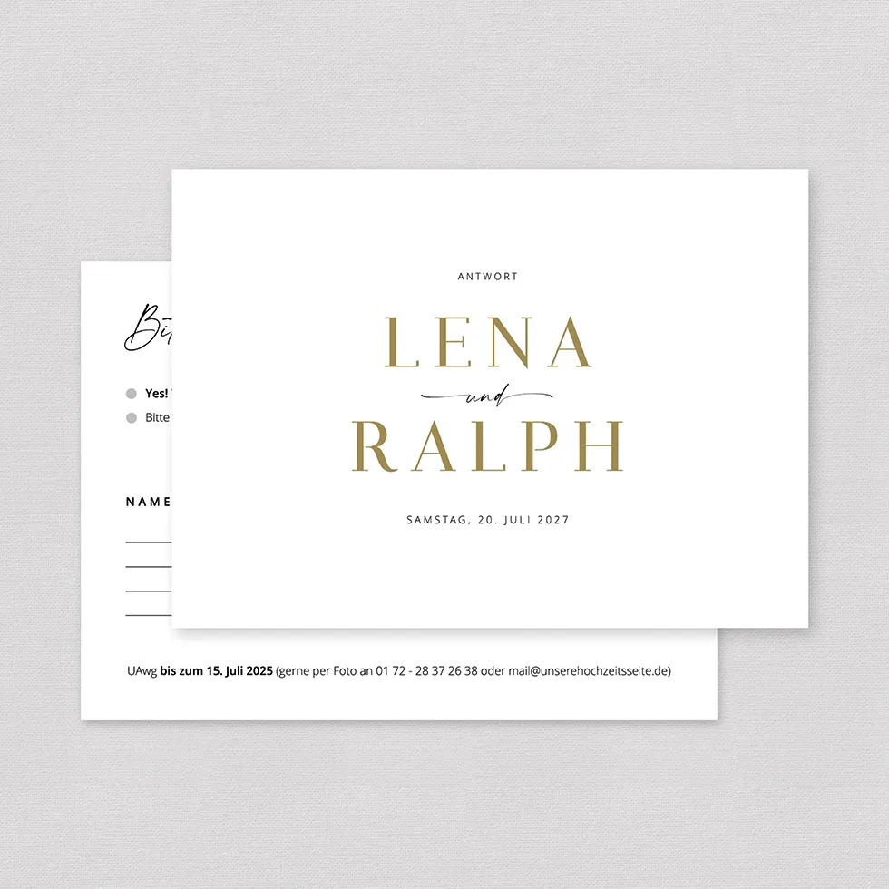 Antwortkarte “Modern Love” Antwortkarte Modern Love puristisch