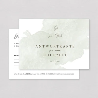 Antwortkarte Hochzeit Salbei