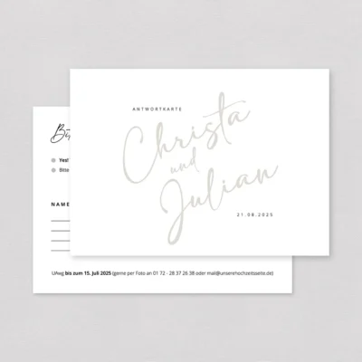 Antwortkarte Summer Breeze Handschrift Beige