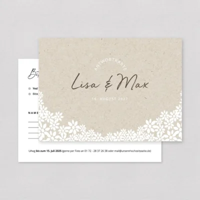 Antwortkarten Hochzeit Vintage Flowers