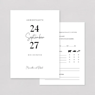 Antwortkarte Hochzeit Pure elegant