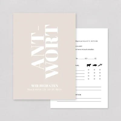 Antwortkarte Hochezit modern