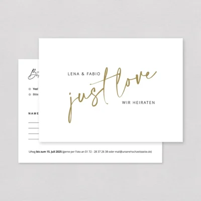 Antwortkarte Hochzeit Boho Lettering