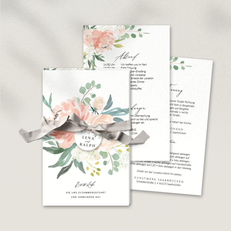 Schöne Hochzeitseinladungskarte HE078 &Umschlag Einladung Hochzeitskarten 