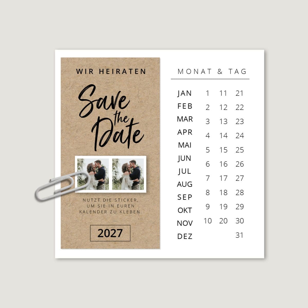 Save the Date Kalender Vorlage