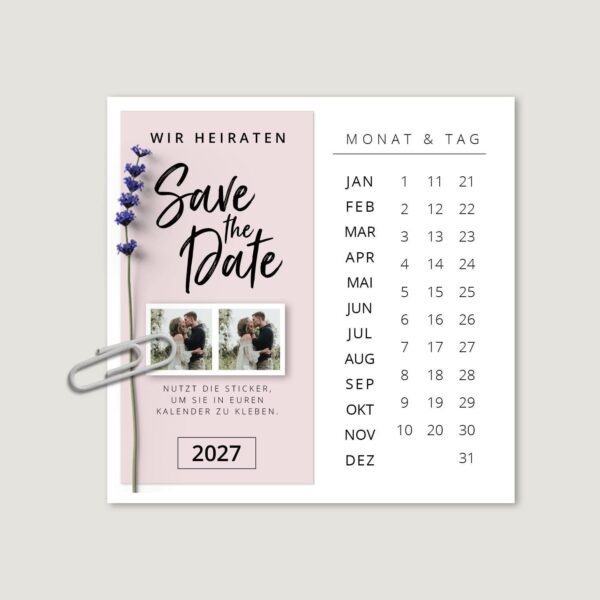 Save the Date Kalender Vorlage
