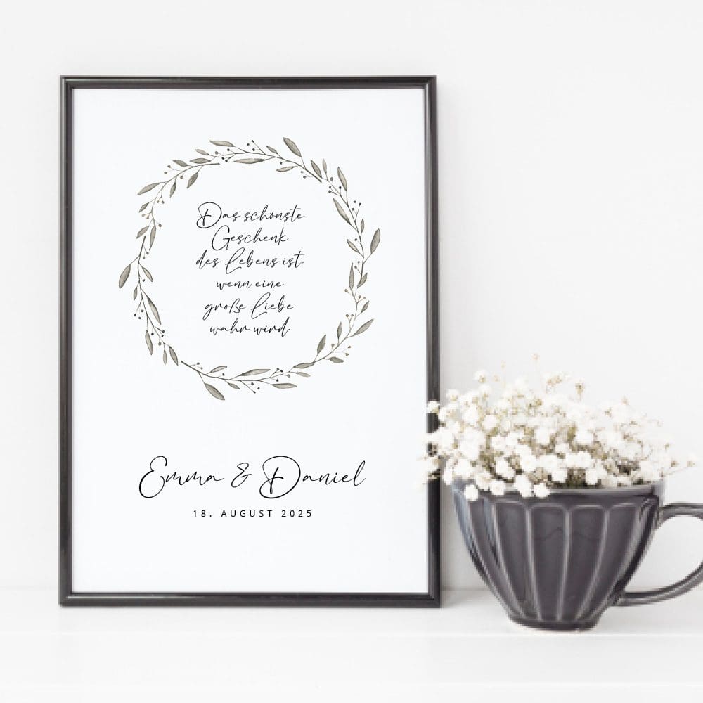 Hochzeitsposter elegant personalisierbar