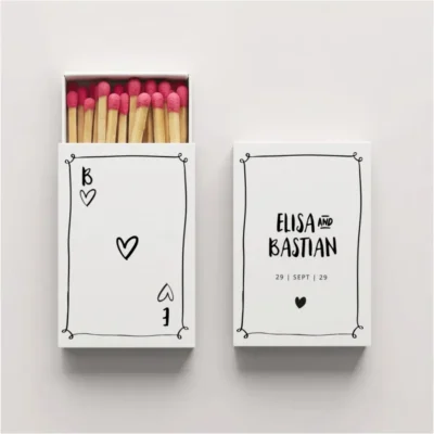 Streichholzschachtel Herzkarten Design individuell gestalten