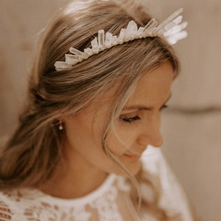 Strass Diadem Krone Für Hochzeit & Kommunion - Mit Funkelnden Steinen, Umfang 37 Cm, Höhe 2,5 Cm