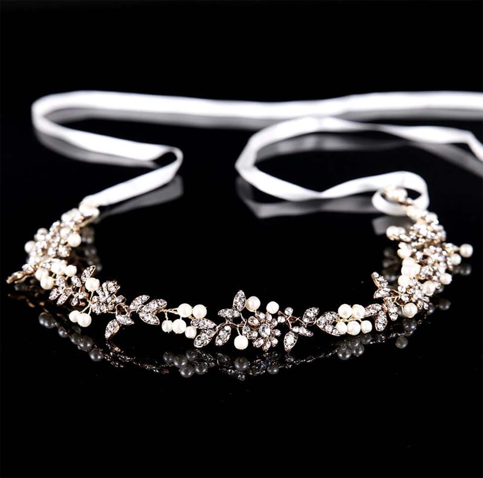 Haarband Kristall Perlen