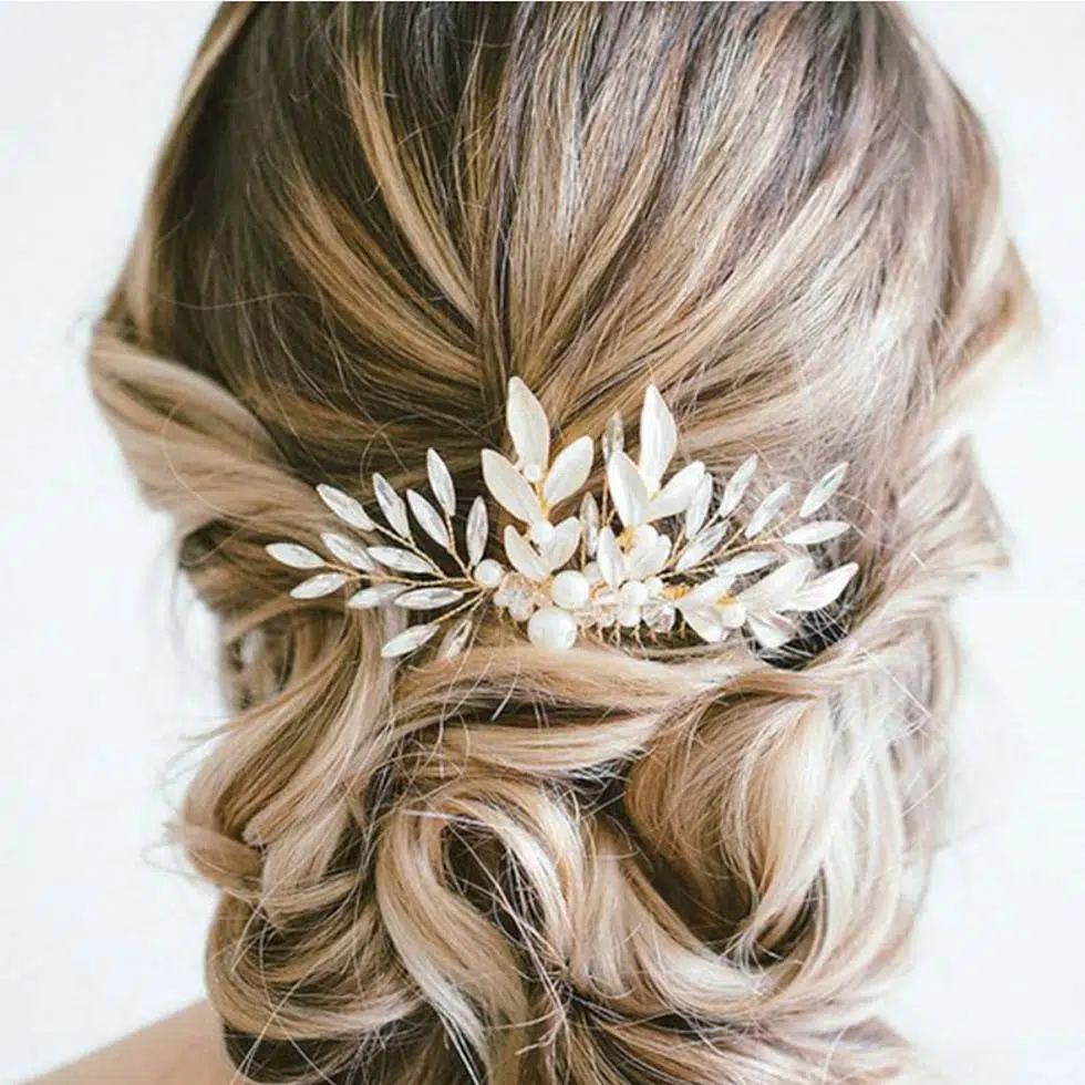 Braut Haarkamm Mit Strass & Kristallen - Großer Haarschmuck Für Hochzeit & Besondere Anlässe