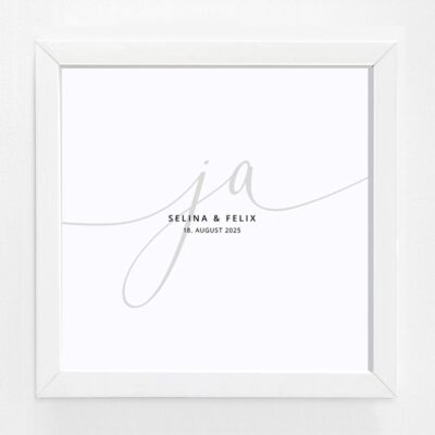 Bildgeschenk Hochzeit Rahmen weiß