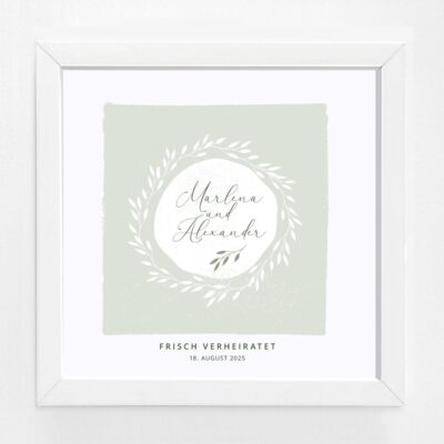 Bildgeschenk Hochzeit Rahmen weiß