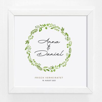 Bildgeschenk Hochzeit Rahmen weiß