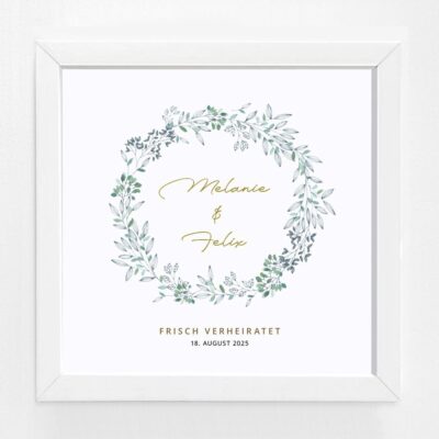Bildgeschenk Hochzeit Rahmen weiß