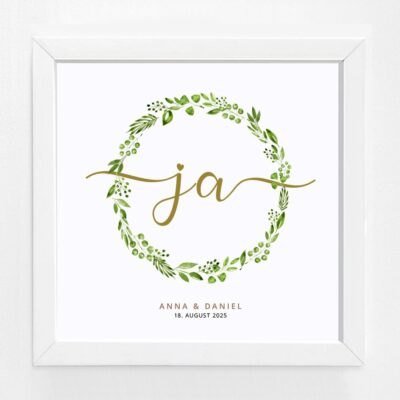 Bildgeschenk Hochzeit Rahmen weiß