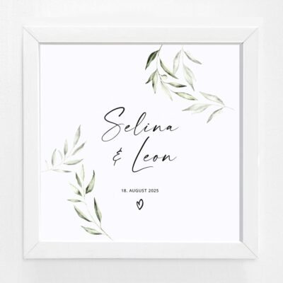 Bildgeschenk Hochzeit Rahmen weiß