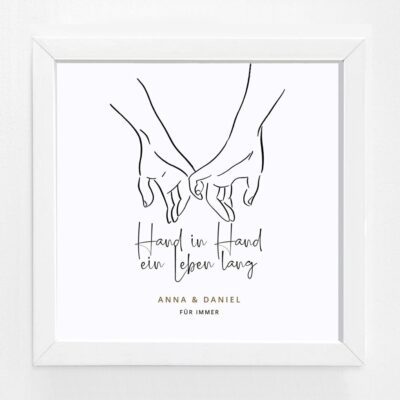 Bildgeschenk Hochzeit Rahmen weiß