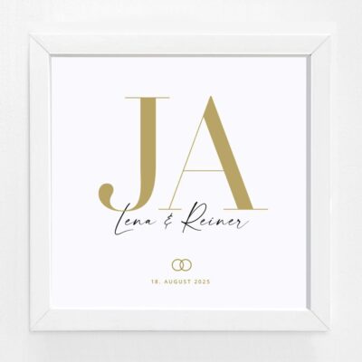 Bildgeschenk Hochzeit Rahmen weiß