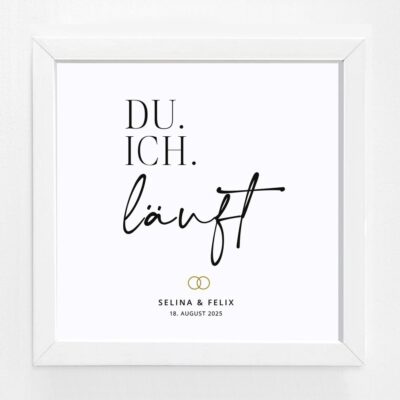 Bildgeschenk Hochzeit Rahmen weiß