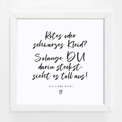 Bildgeschenk Hochzeit Rahmen weiß