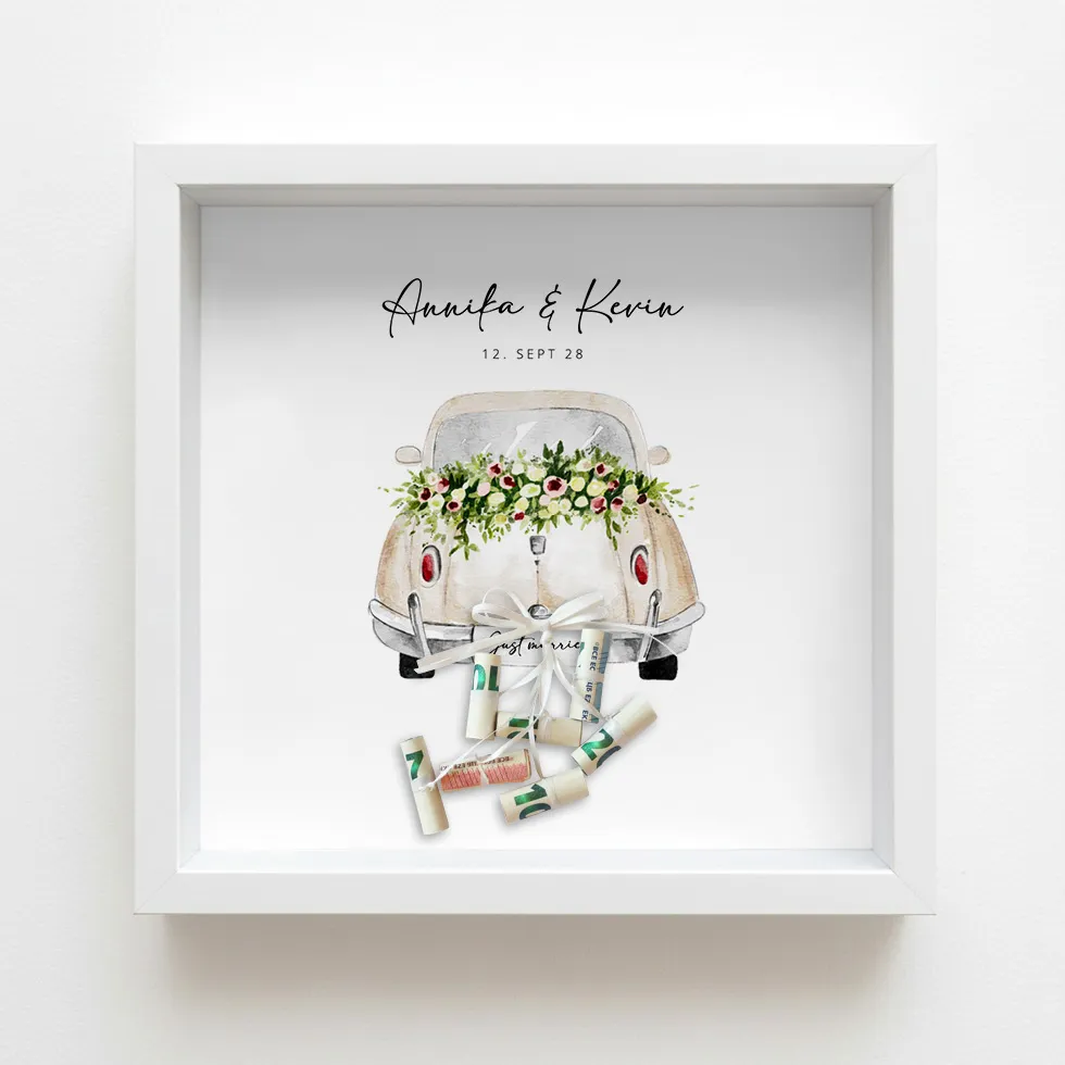 Geldgeschenk Bilderrahmen Auto individuell gestalten